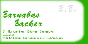 barnabas backer business card